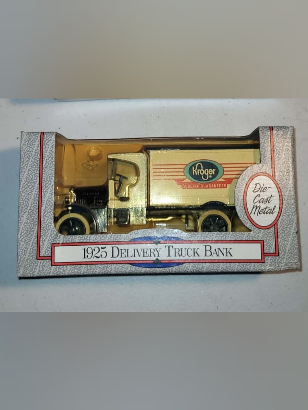 Kroger 1925 Gold Delivery Truck Bank - Die-Cast Metal